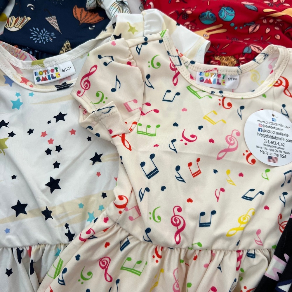 DotDotSmile Baby Girls 6/12M Bundle 10pc Dresses Leggings Mixed Prints Lot USA - Picture 12 of 12